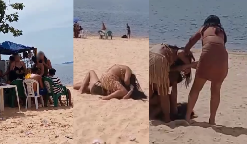 Discussão entre mulheres vira tumulto e gera briga generalizada em praia de Maués