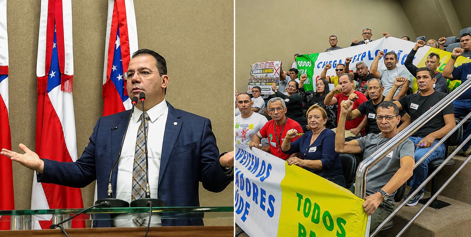 Deputado cobra pagamento de salários atrasados a vigilantes durante manifestação na Aleam