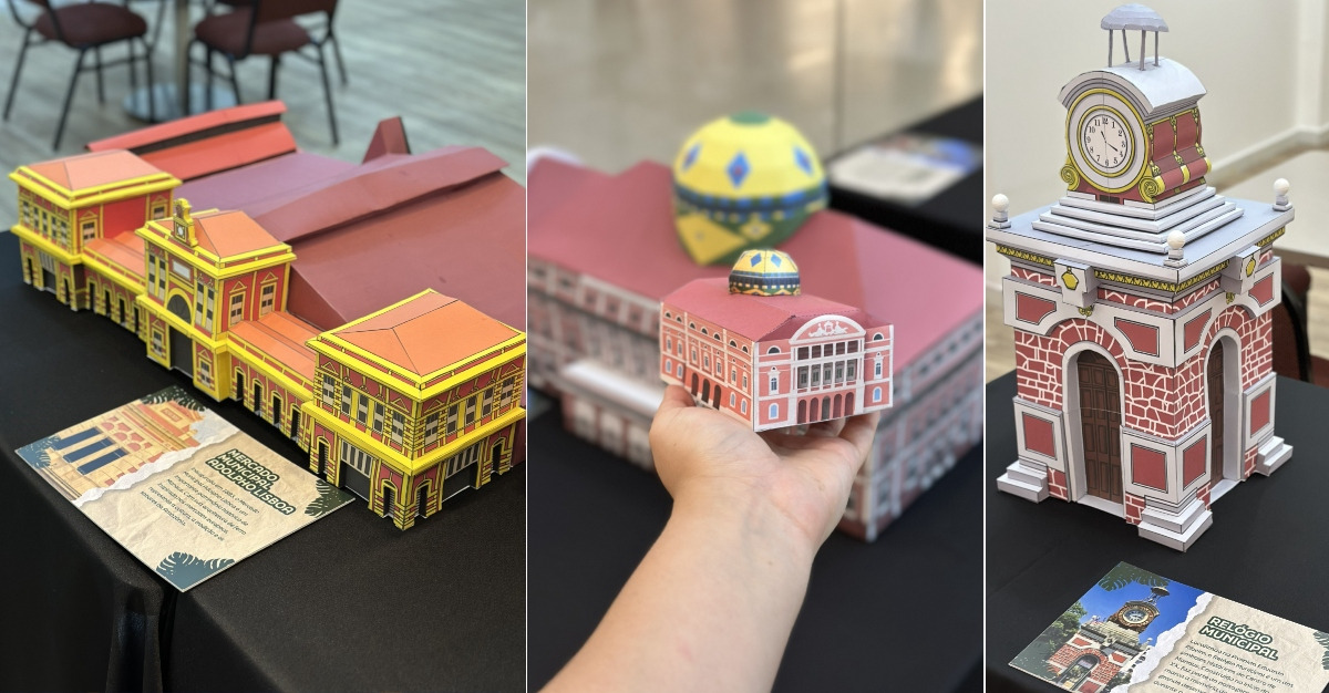 Manaus 357 anos: shopping tem exposição de monumentos em papel e oficinas de arte gratuitas